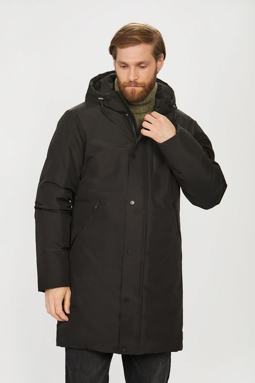 Удлинённая куртка, XL, черный