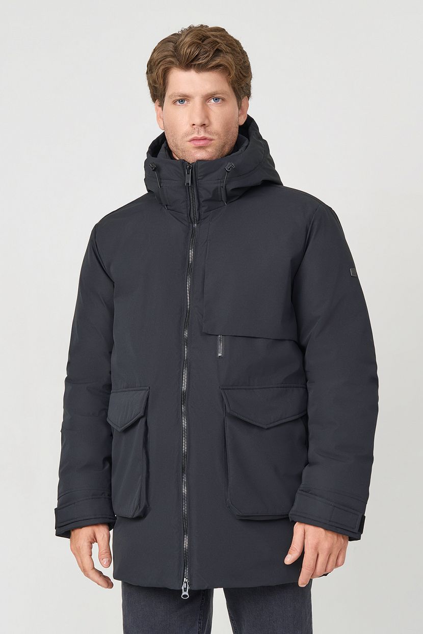 Куртка, L, черный новинка зима 2021 мужской пуховик с капюшоном молодежная повседневная мужская куртка теплый пуховик мужская зимняя модель осеннее пальто