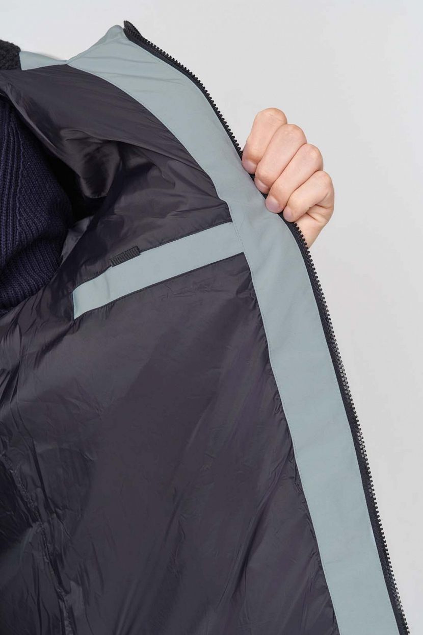 Удлинённая куртка с экопухом (арт. baon B5423513), размер L, цвет серый Удлинённая куртка с экопухом (арт. baon B5423513) - фото 7