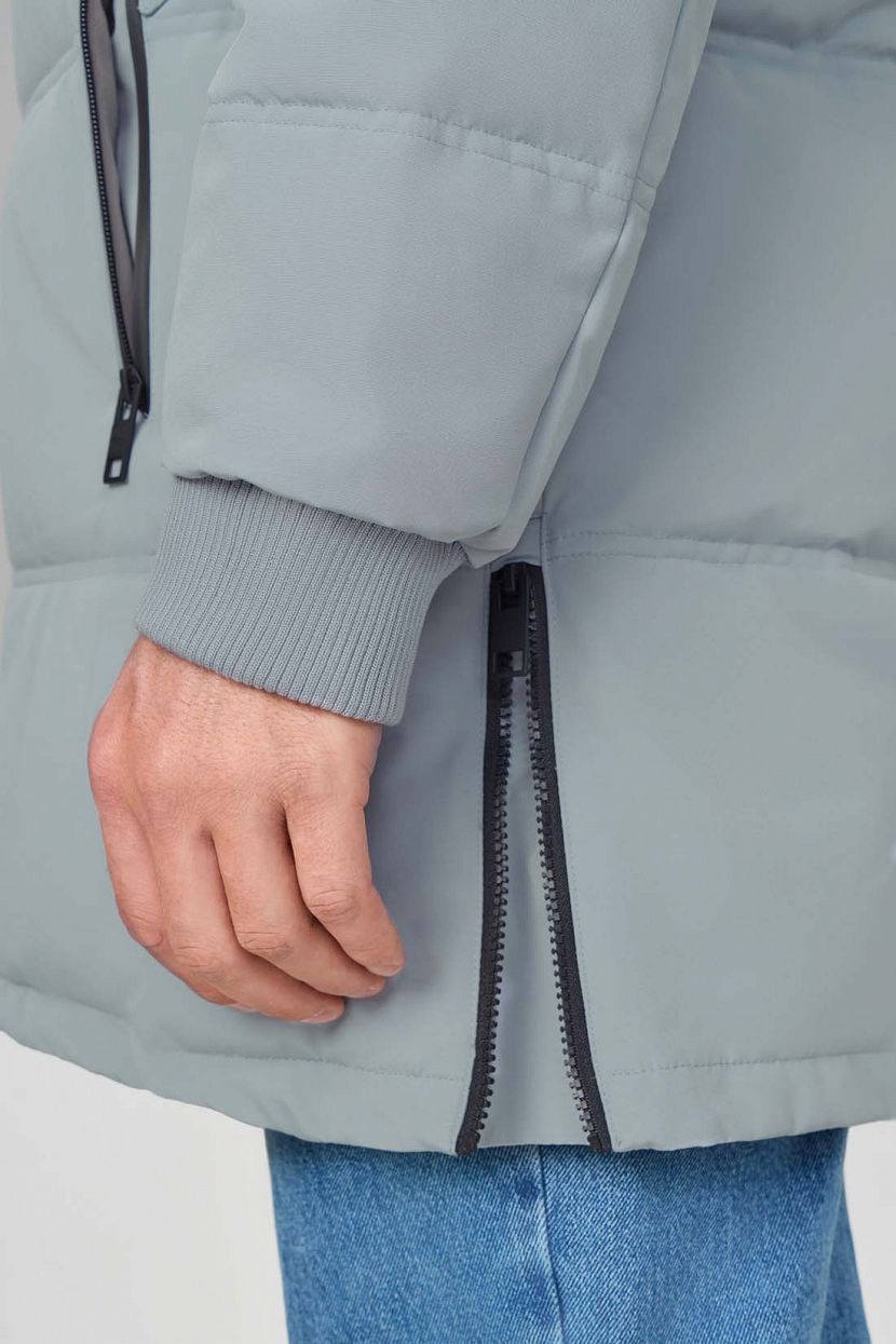 Удлинённая куртка с экопухом (арт. baon B5423513), размер L, цвет серый Удлинённая куртка с экопухом (арт. baon B5423513) - фото 8