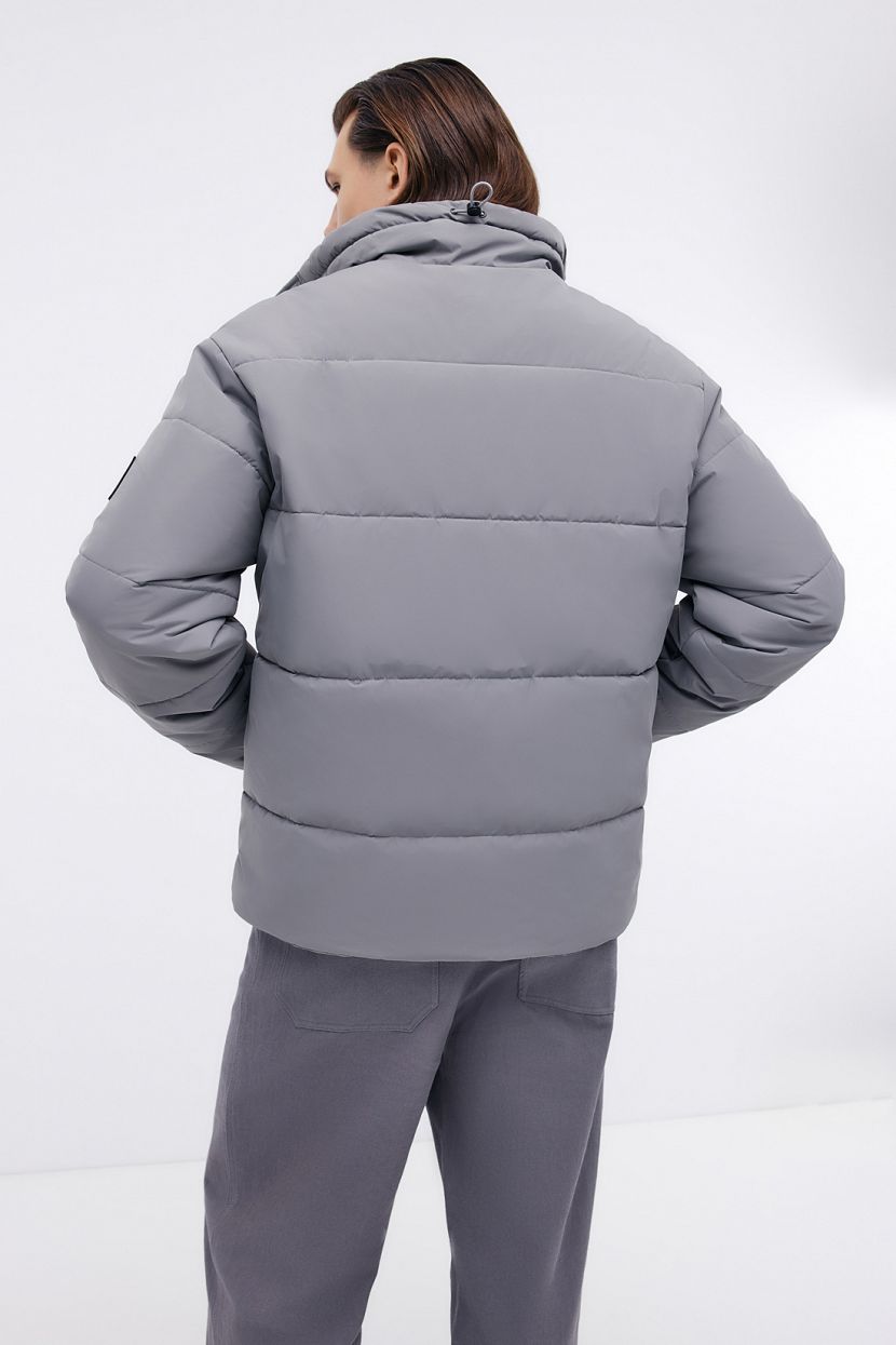 Дутая куртка-оверсайз (арт. BAON B5424002), размер M, цвет серый Дутая куртка-оверсайз (арт. BAON B5424002) - фото 3