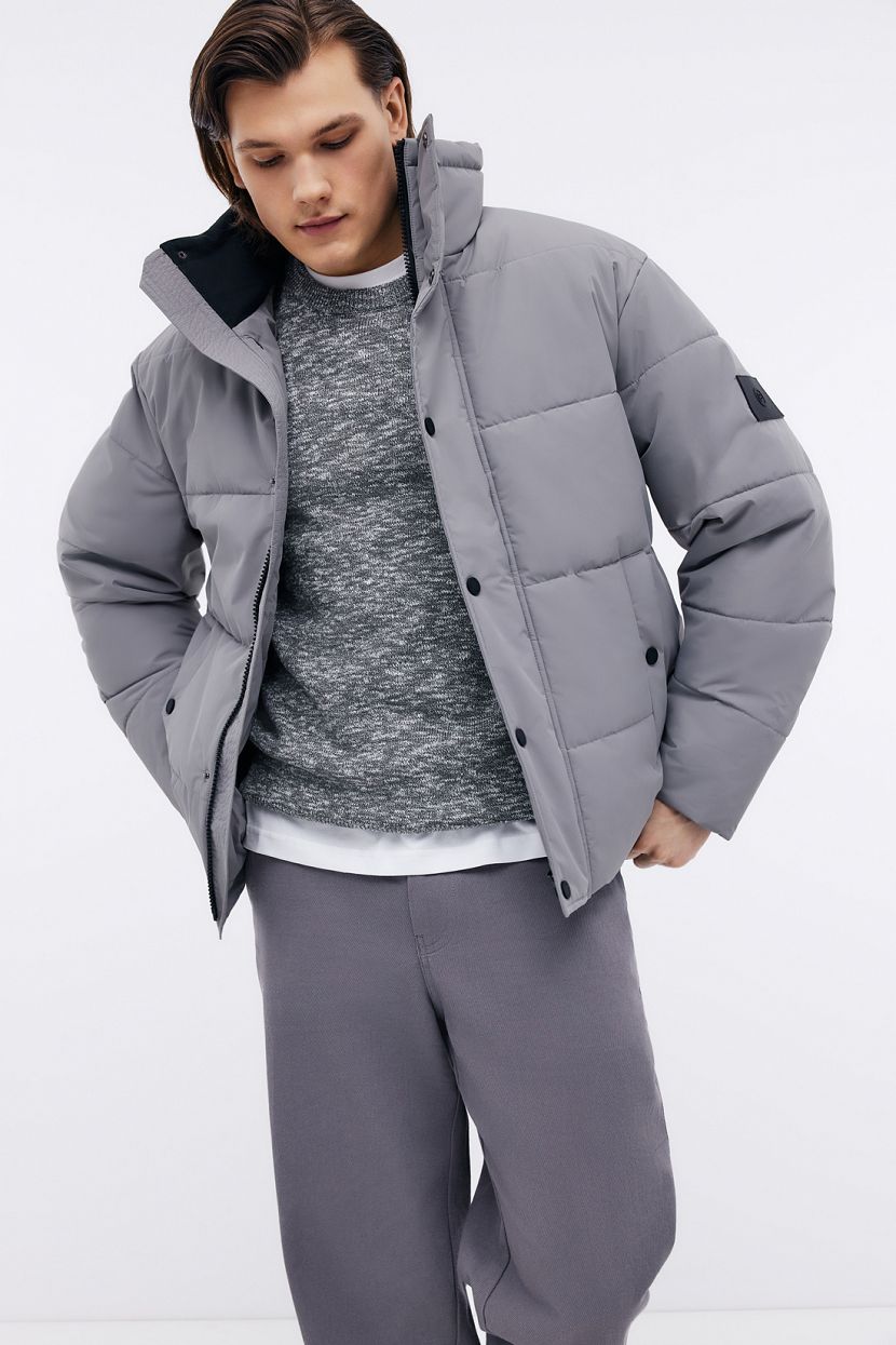 Дутая куртка-оверсайз 3XL серый 8049₽