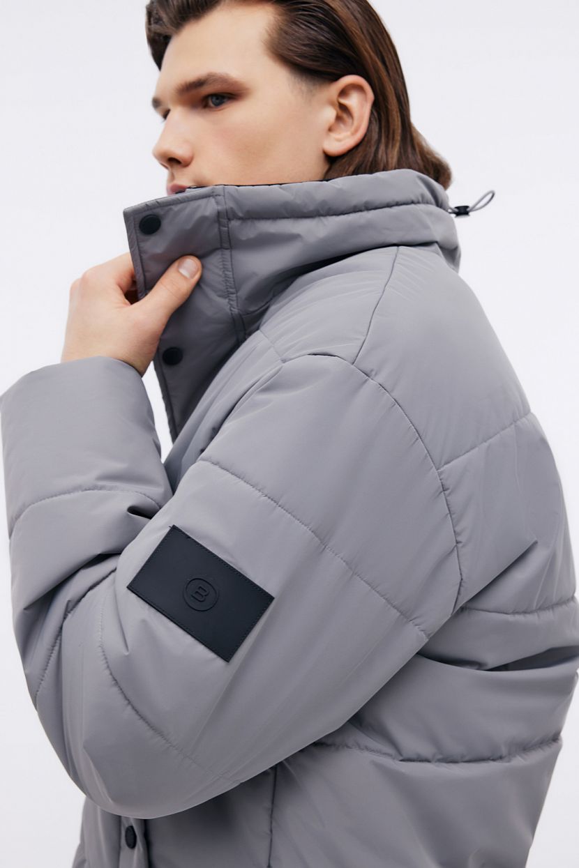 Дутая куртка-оверсайз (арт. BAON B5424002), размер M, цвет серый Дутая куртка-оверсайз (арт. BAON B5424002) - фото 4