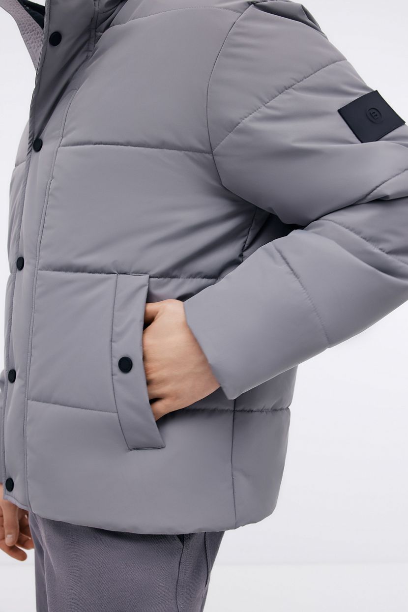 Дутая куртка-оверсайз (арт. BAON B5424002), размер M, цвет серый Дутая куртка-оверсайз (арт. BAON B5424002) - фото 6