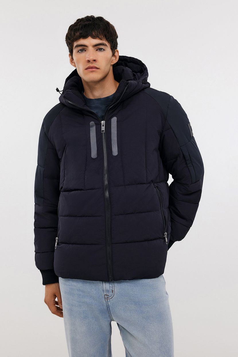 Куртка с капюшоном из экопуха 3XL черный 9499₽