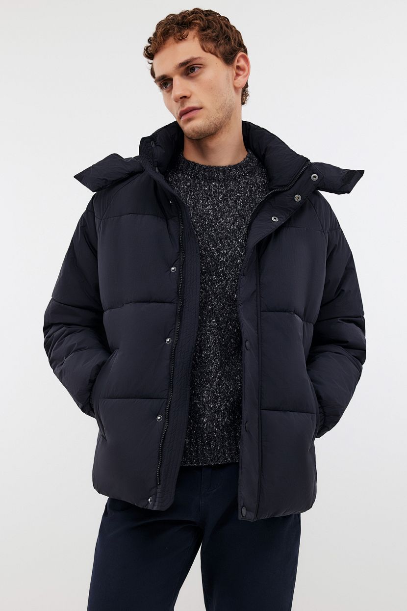 Утепленная куртка с капюшоном 3XL черный 13299₽