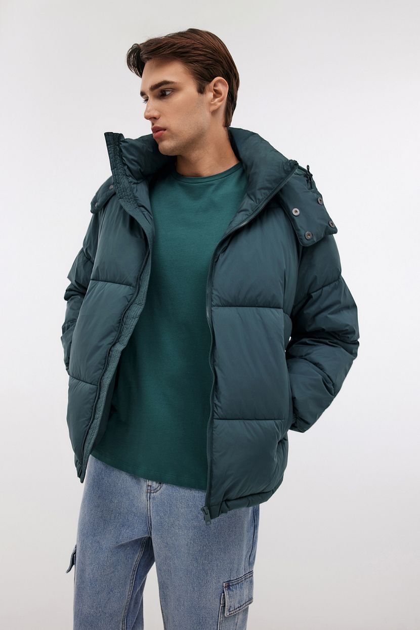 Куртка оверсайз с капюшоном 3XL зеленый 13599₽