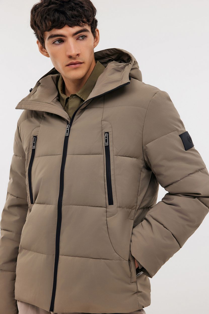 Куртка из экопуха с капюшоном 3XL зеленый 15199₽