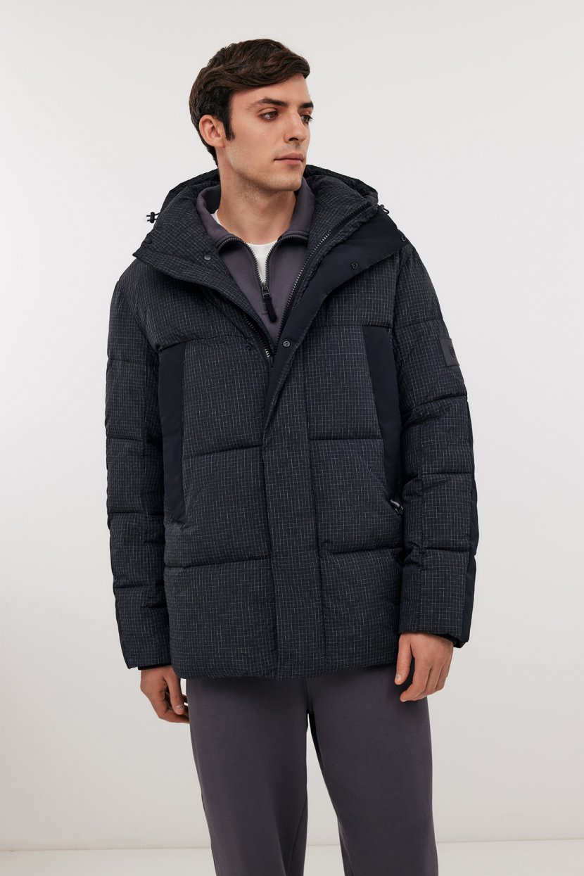 Куртка из экопуха с капюшоном 3XL черный 9119₽