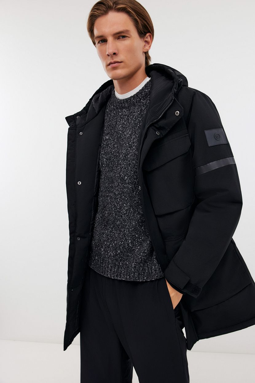 Удлиненная теплая куртка 3XL черный 13799₽