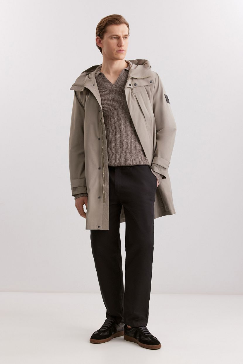 Плащ из ткани с защитой от ветра 3XL серый 19999₽