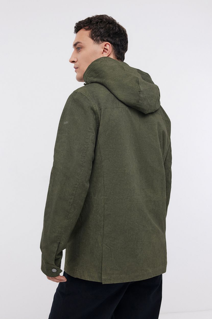 Удлиненная спортивная куртка ветровка (арт. BAON B6024007), размер 3XL, цвет зеленый Удлиненная спортивная куртка ветровка (арт. BAON B6024007) - фото 3