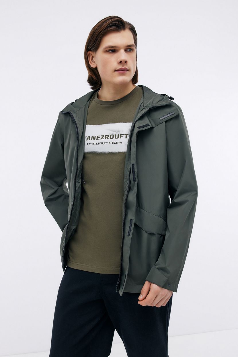 Удлинённая ветровка с капюшоном 3XL зеленый 4139₽