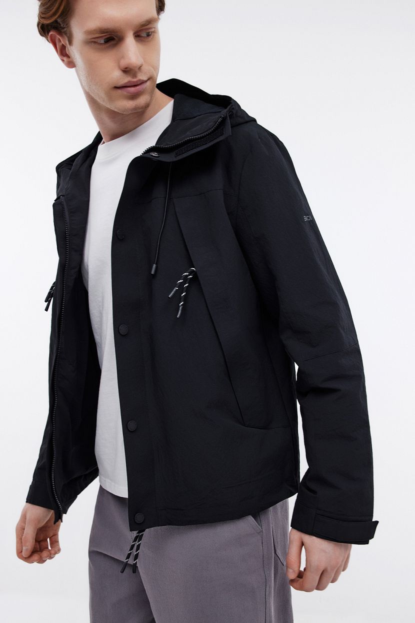 Ветровка-куртка мужская непромокаемая (арт. BAON B6024012), размер S, цвет черный