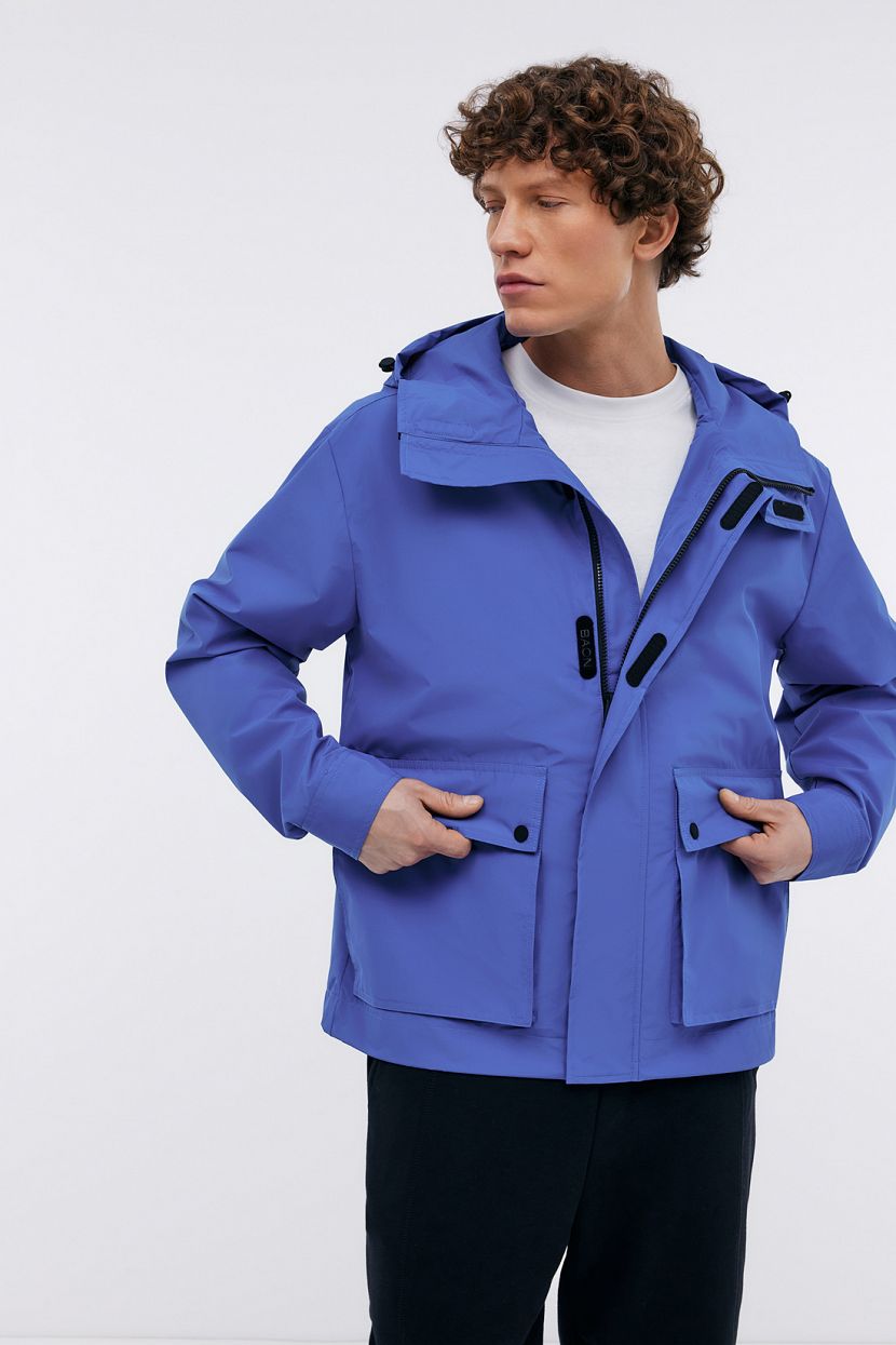 Ветровка-куртка мужская свободного кроя   (арт. BAON B6024013), размер L, цвет синий