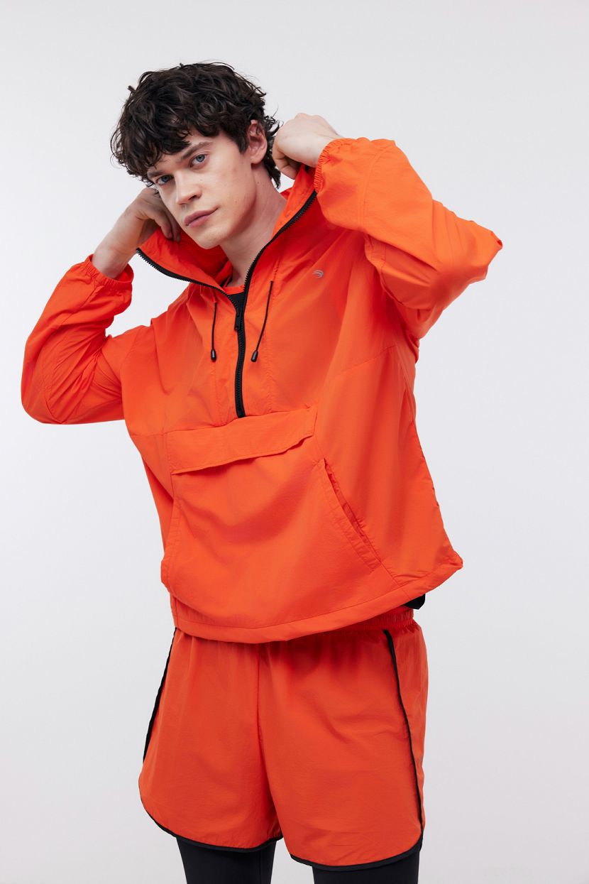 Спортивная ветровка с карманом, XXL, оранжевый