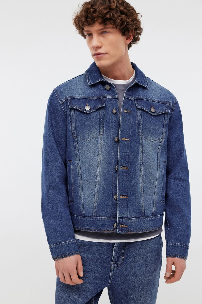 Джинсовая куртка, XXL, синий цена и фото