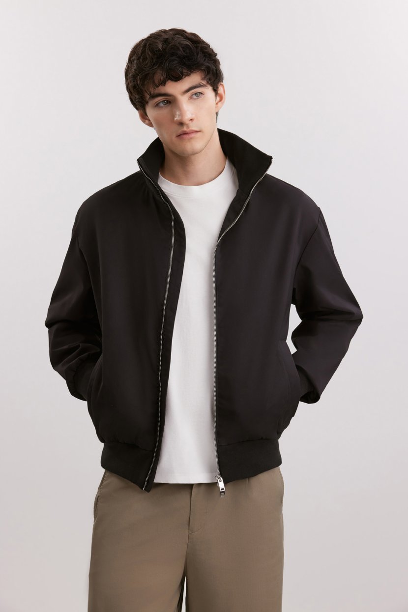 Ветровка-бомбер без капюшона M черный 15399₽