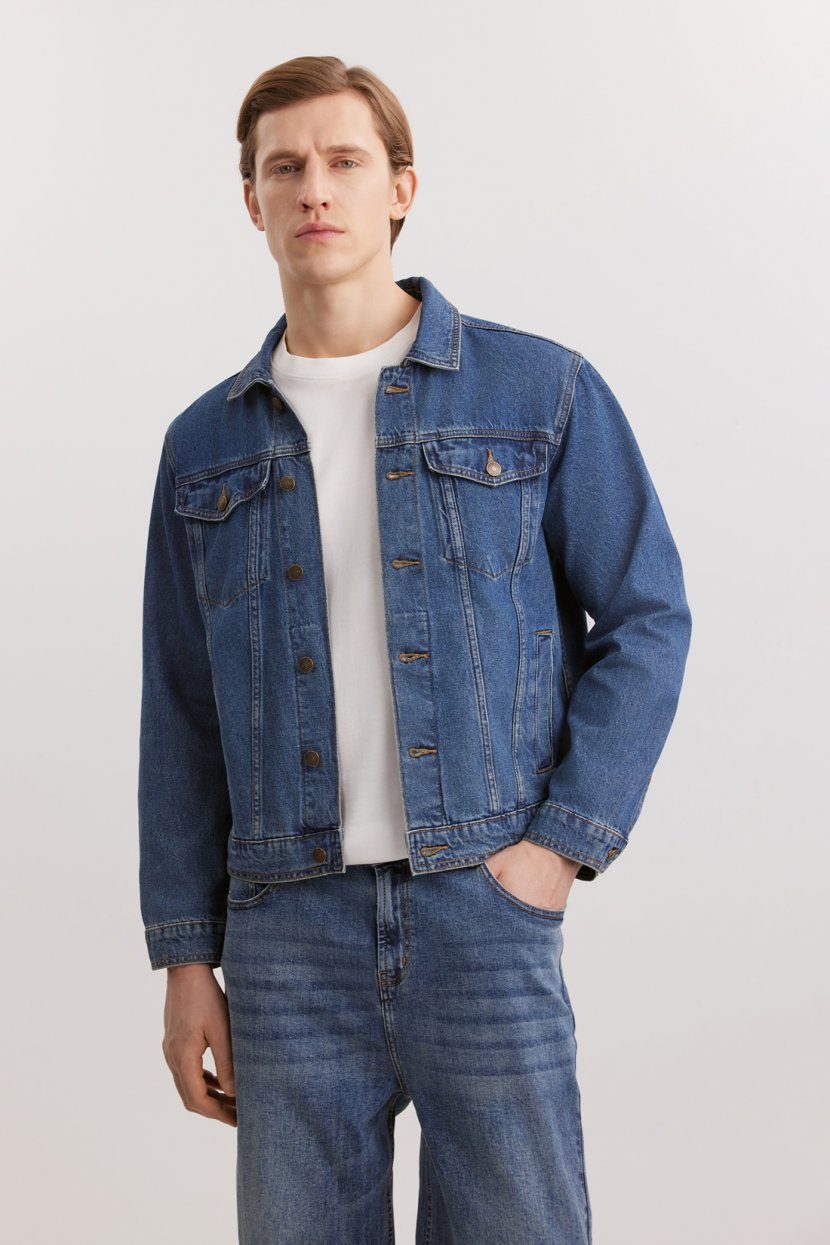 Джинсовая ветровка из 100 хлопка 3XL голубой 6999₽