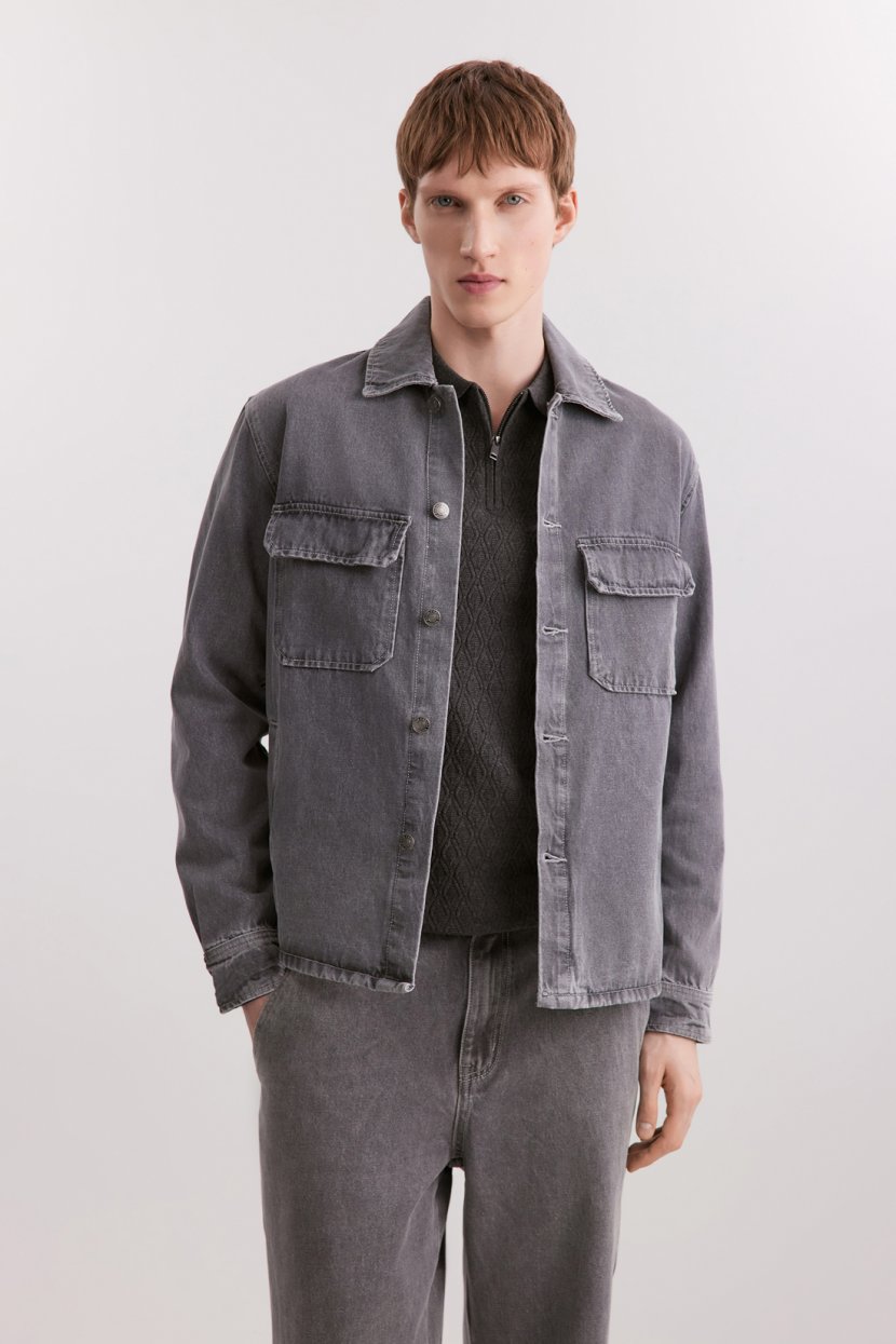 Джинсовая ветровка-рубашка 3XL серый 4999₽