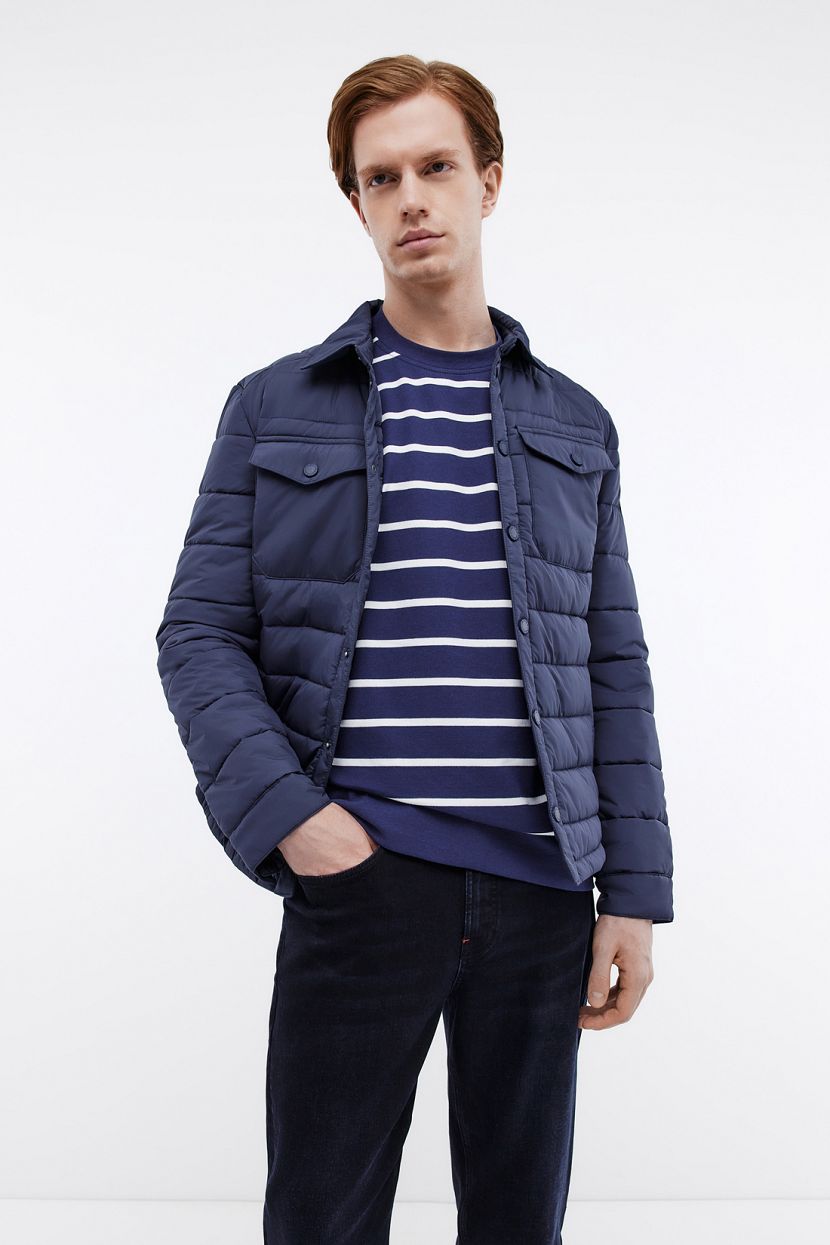 Свитшот из футера в полоску, 3XL, синий