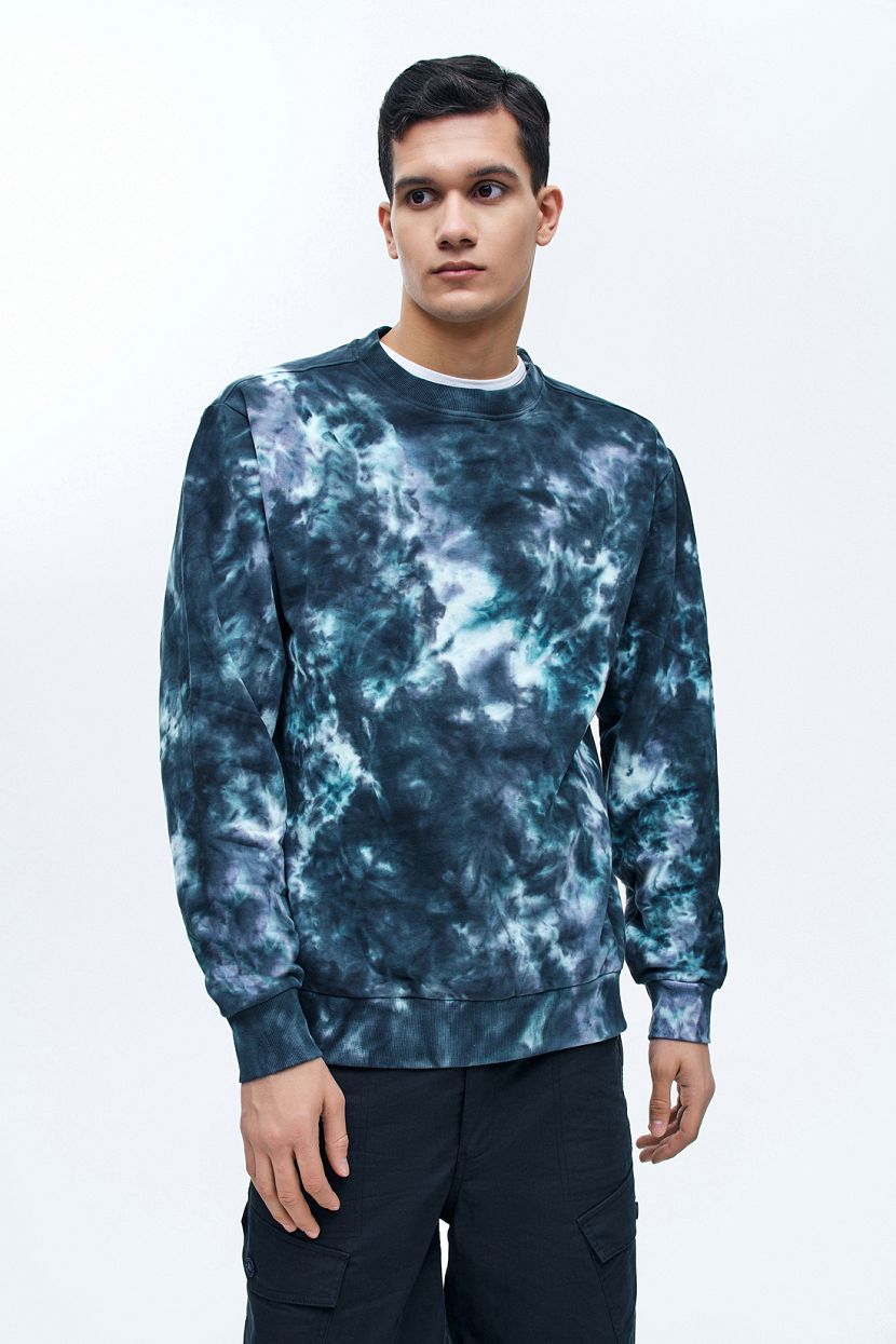Свитшот в стиле тай-дай, L, серый