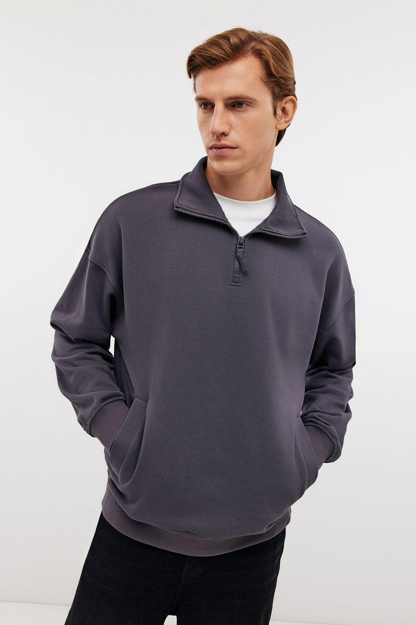 Толстовка из хлопкового трикотажа 3XL серый 3599₽