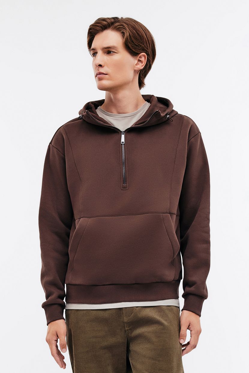 Толстовка из хлопкового футера с капюшоном