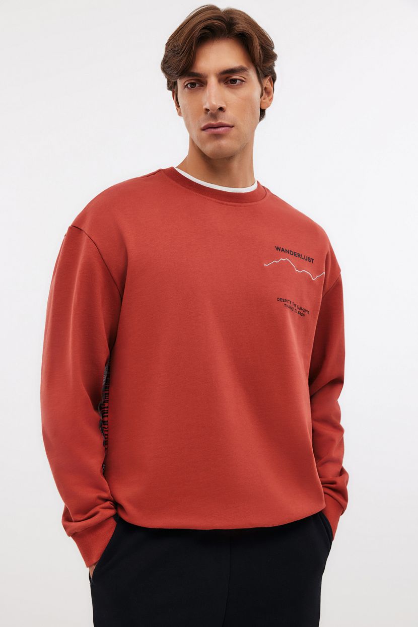 Толстовка из френч-терри с принтом L красный 2879₽