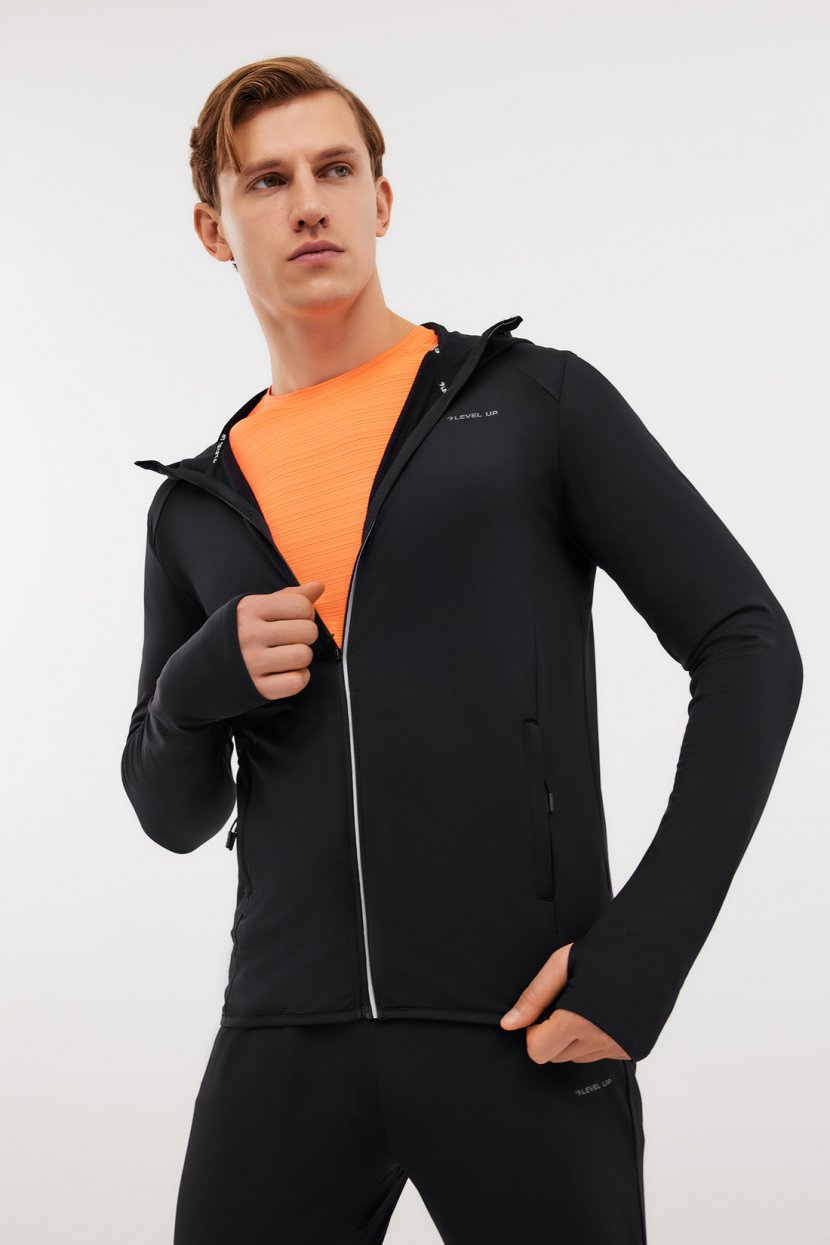 Спортивная толстовка с капюшоном, 3XL, черный