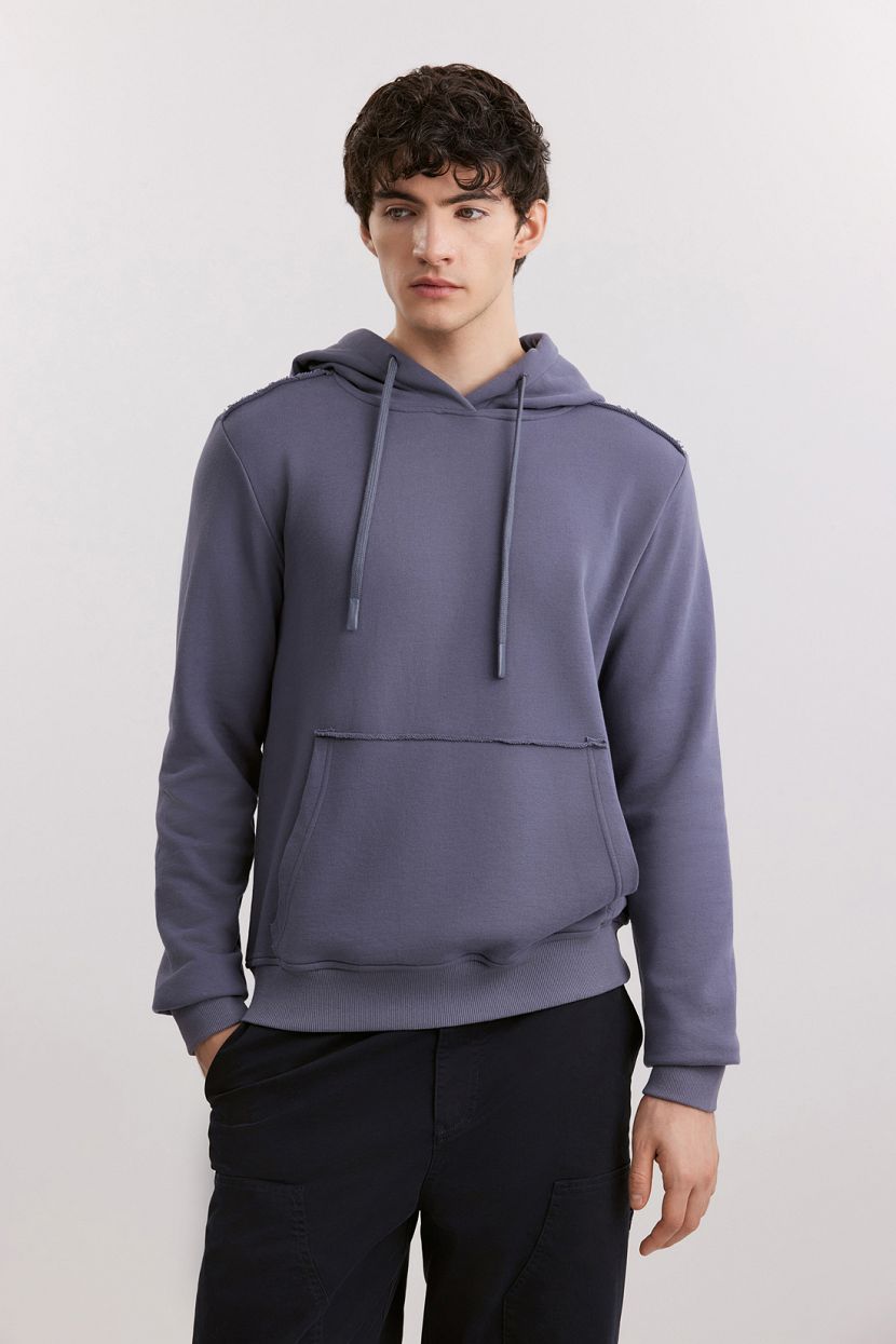 Толстовка из хлопка с капюшоном, 3XL, синий