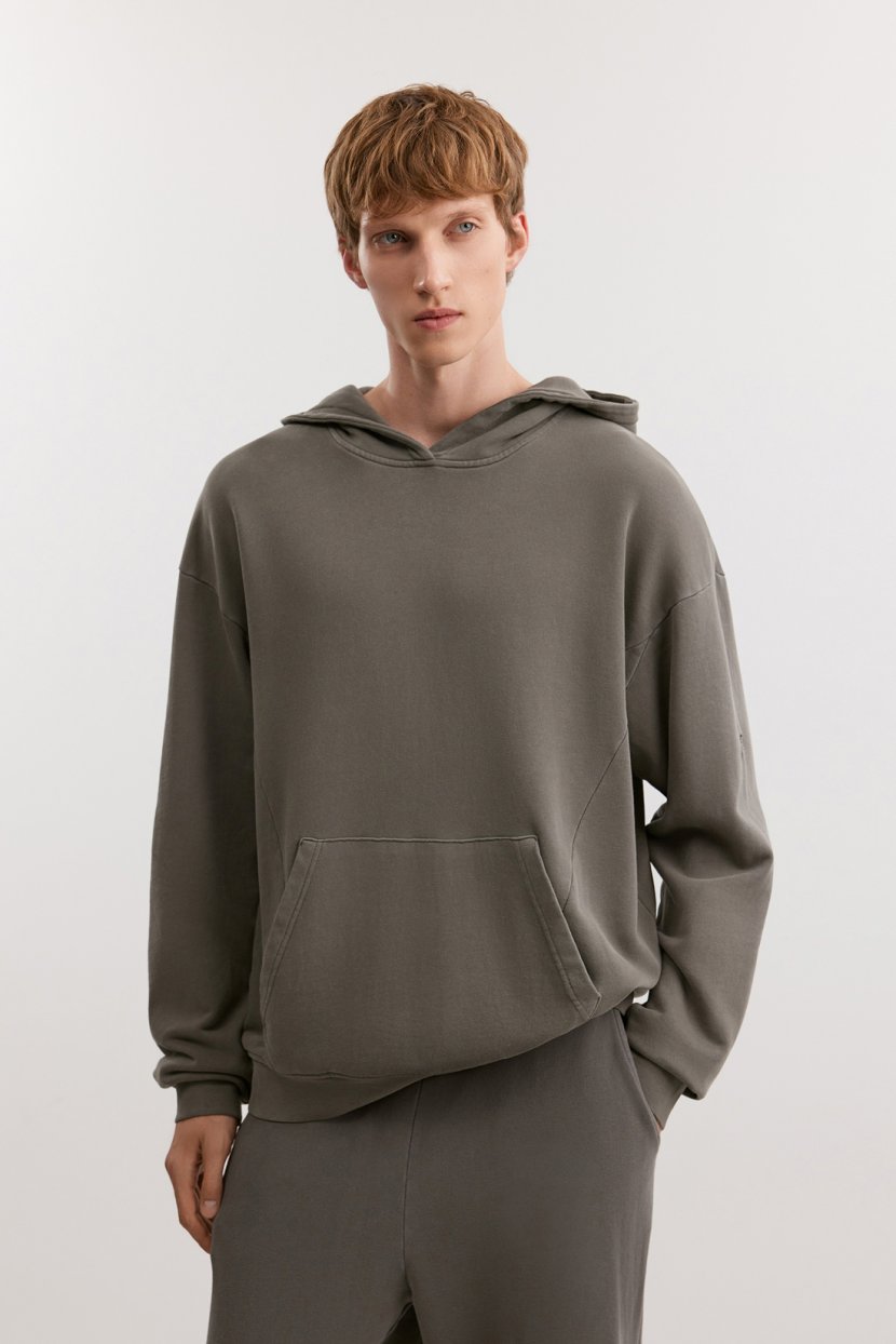 Толстовка из 100% хлопкового трикотажа с варёным эффектом