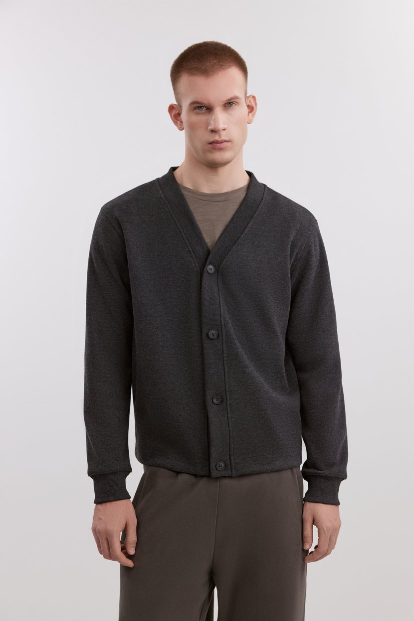 Толстовка из меланжевого трикотажа с добавлением шерсти 8799₽