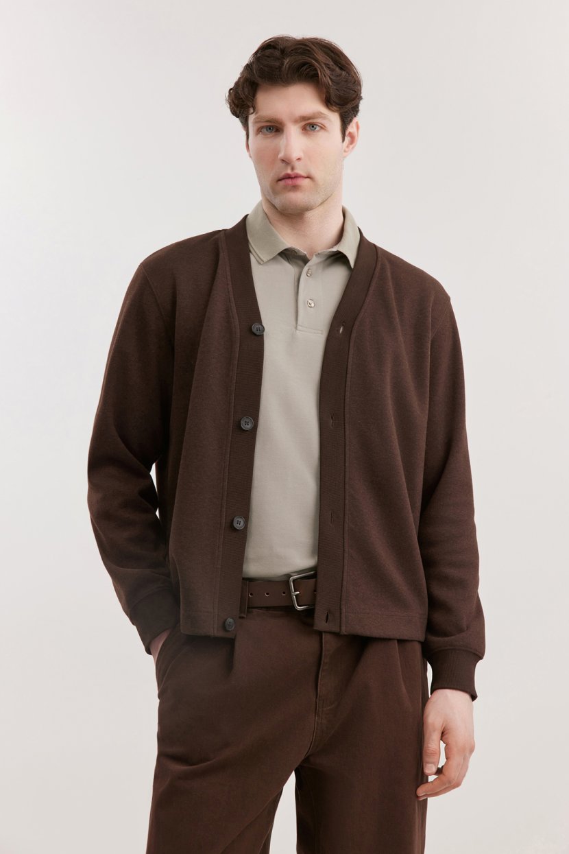 Толстовка из меланжевого трикотажа с добавлением шерсти 8799₽