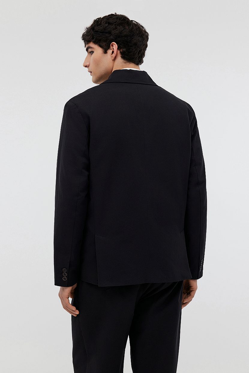 Двубортный пиджак на пуговицах с карманами (арт. BAON B6224002), размер S, цвет черный Двубортный пиджак на пуговицах с карманами (арт. BAON B6224002) - фото 3