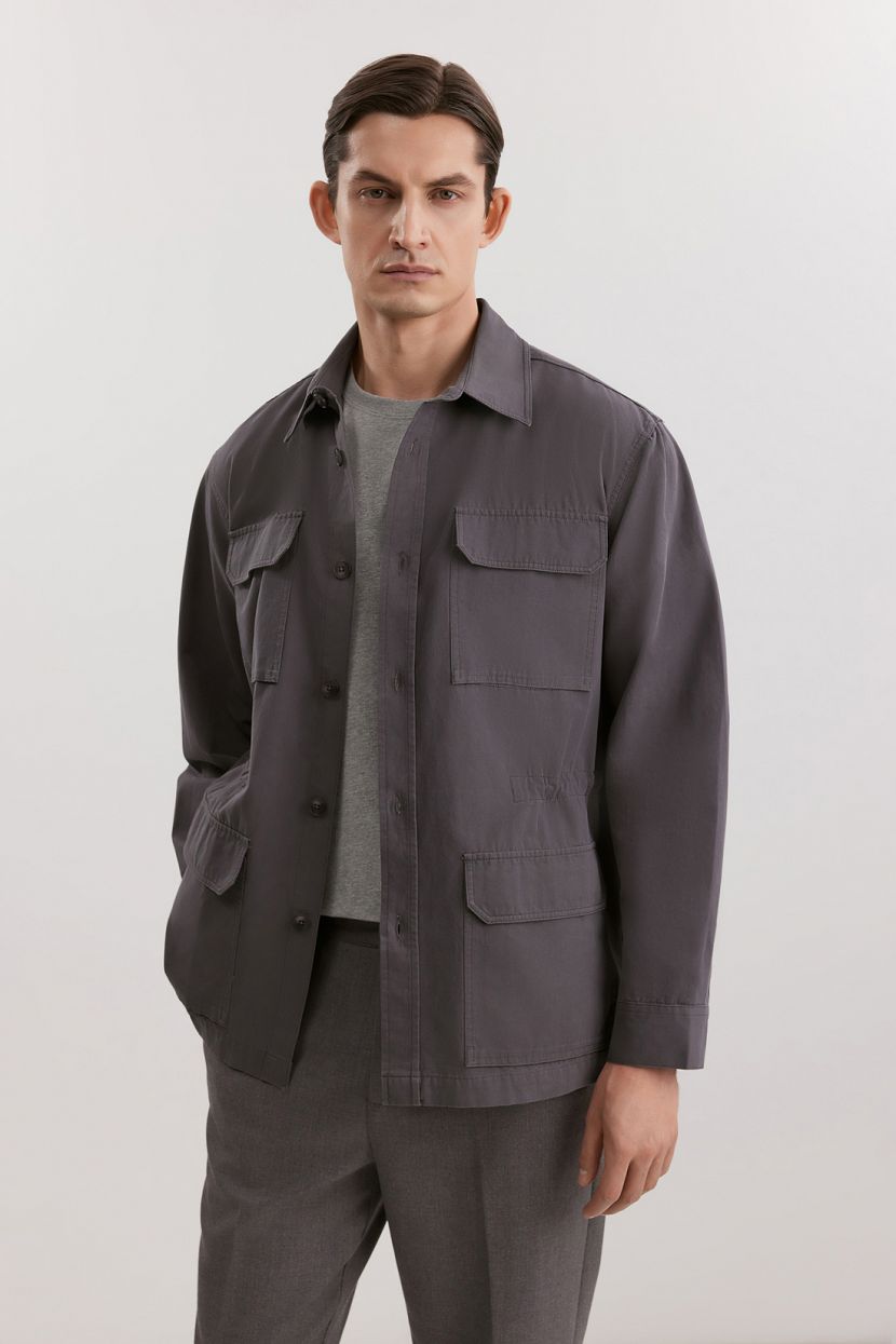 Пиджак из 100 хлопка 3XL серый 7999₽