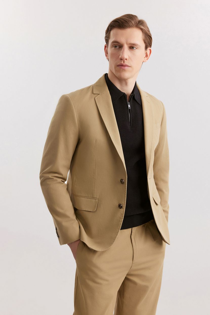 Пиджак из 100 хлопка XXL бежевый 12999₽