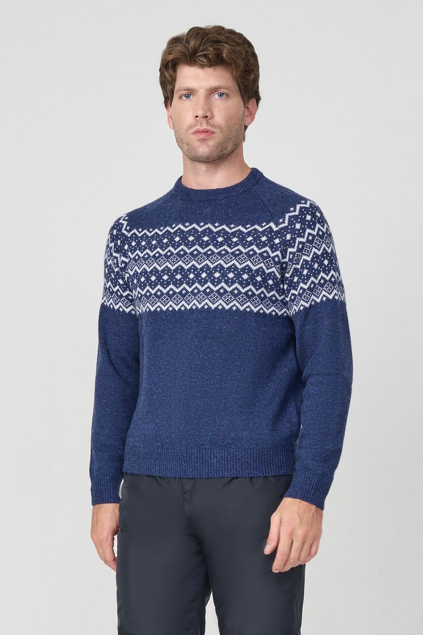 Джемпер со скандинавским узором S синий 3999₽