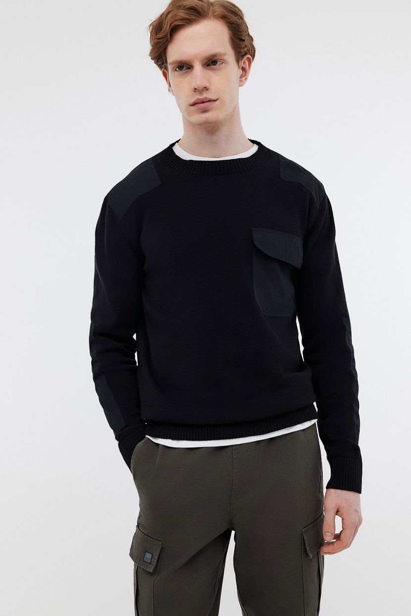 Джемпер прямого силуэта из хлопкового трикотажа