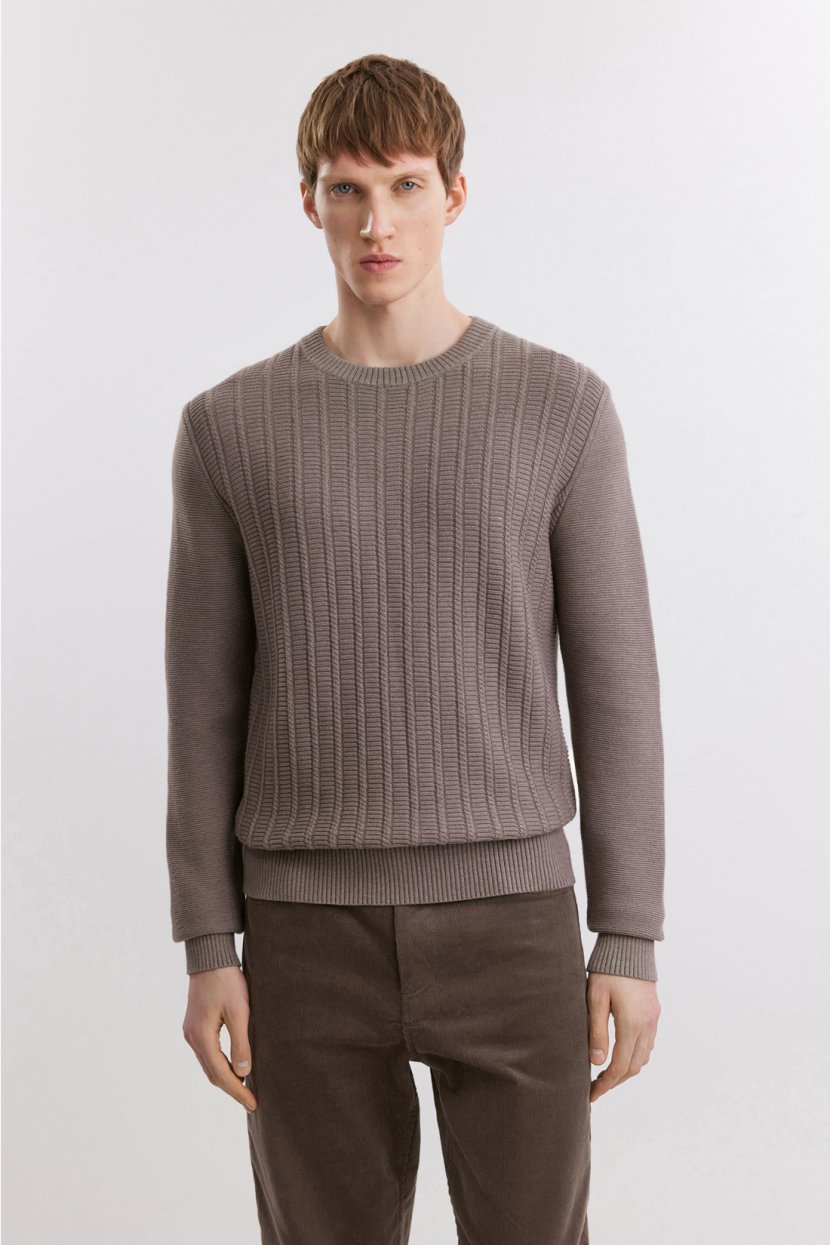 Джемпер из смесовой пряжи 3XL коричневый 3799₽