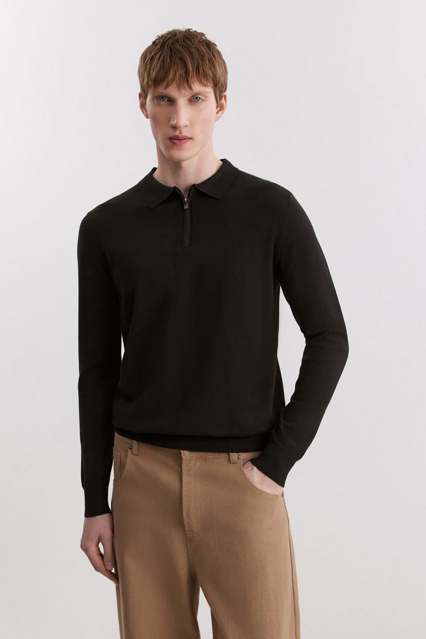 Джемпер из смесовой пряж 3XL черный 4799₽