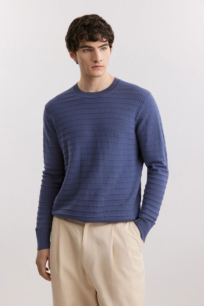 Джемпер из 100 хлопковой пряжи 3XL синий 3039₽