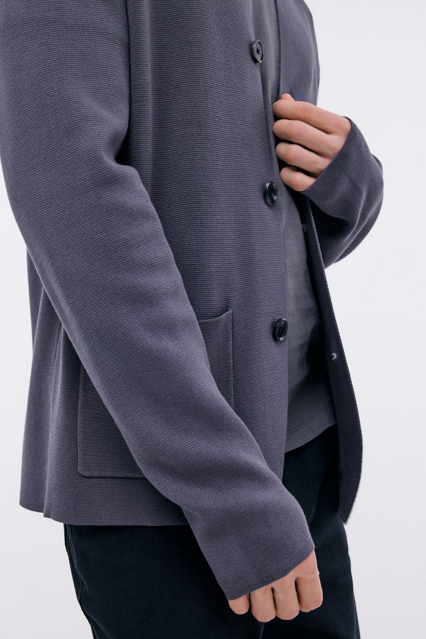Кардиган в пиджачном дизайне (арт. BAON B6424001), размер 3XL, цвет серый Кардиган в пиджачном дизайне (арт. BAON B6424001) - фото 5