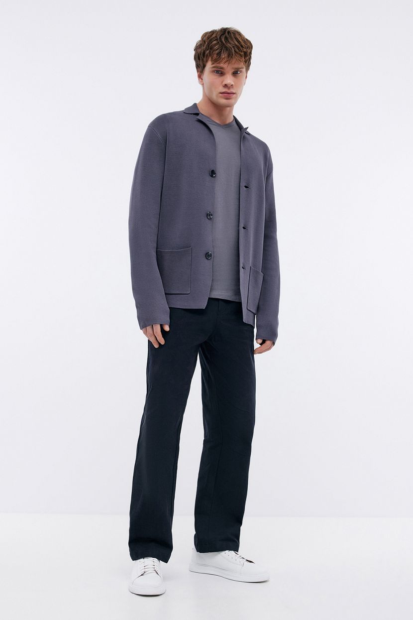 Кардиган в пиджачном дизайне (арт. BAON B6424001), размер 3XL, цвет серый Кардиган в пиджачном дизайне (арт. BAON B6424001) - фото 2