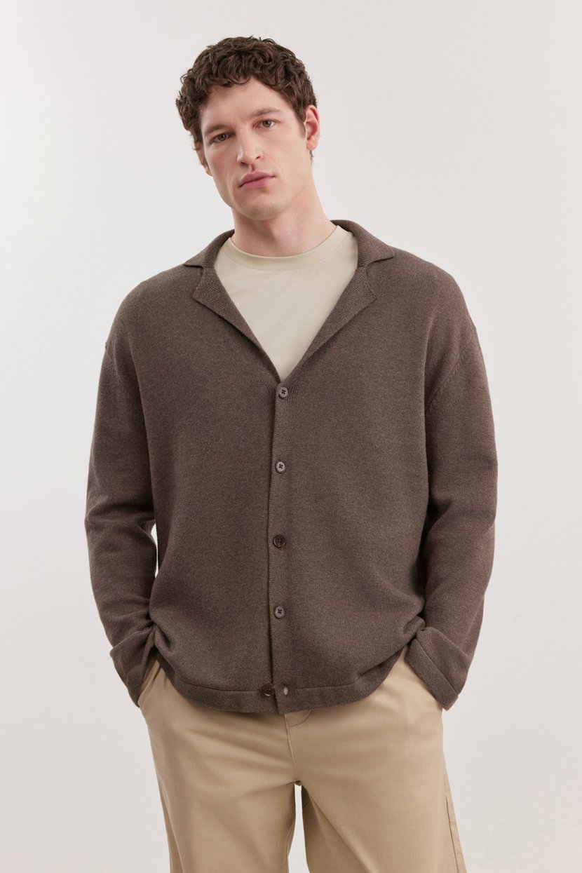 Хлопковый кардиган с отложным воротником 8399₽