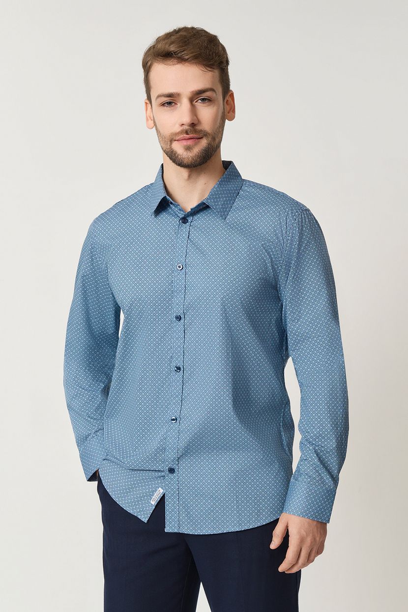 Рубашка с узором REGULAR FIT, XL, BALTIC BLUE PRINTED