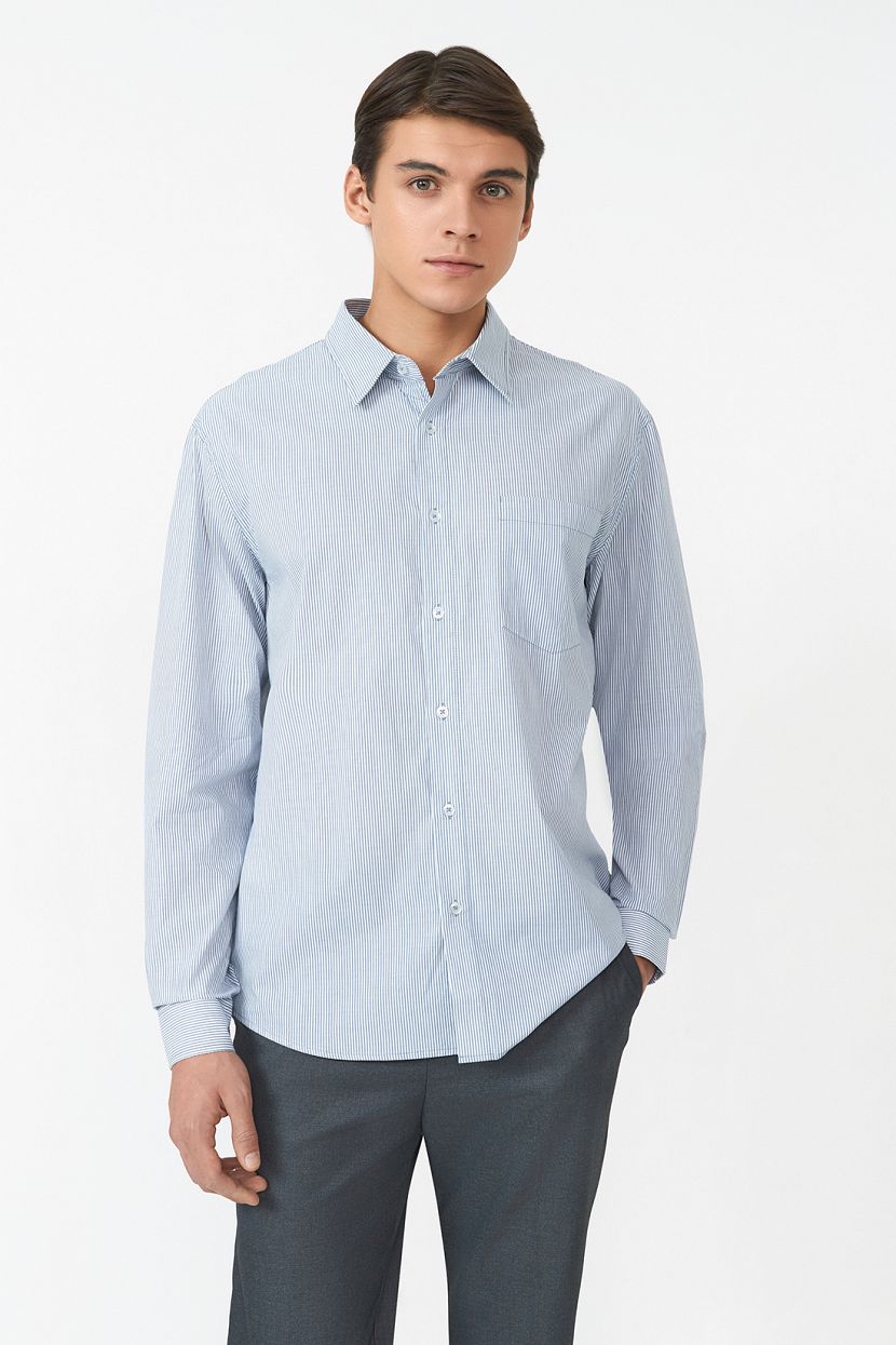 Рубашка в полоску REGULAR FIT, 3XL, синий