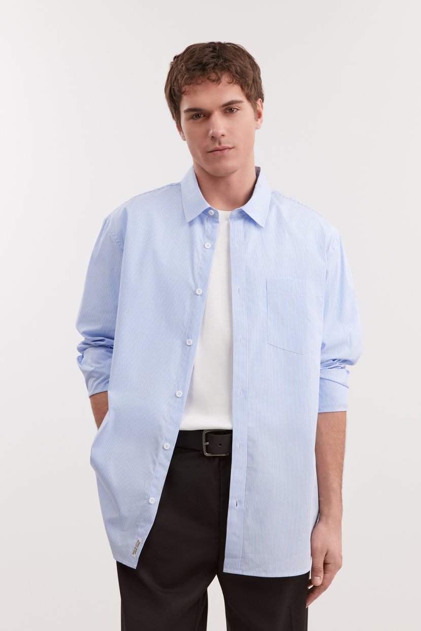 Рубашка из хлопка оксфорд в полоску 5599₽