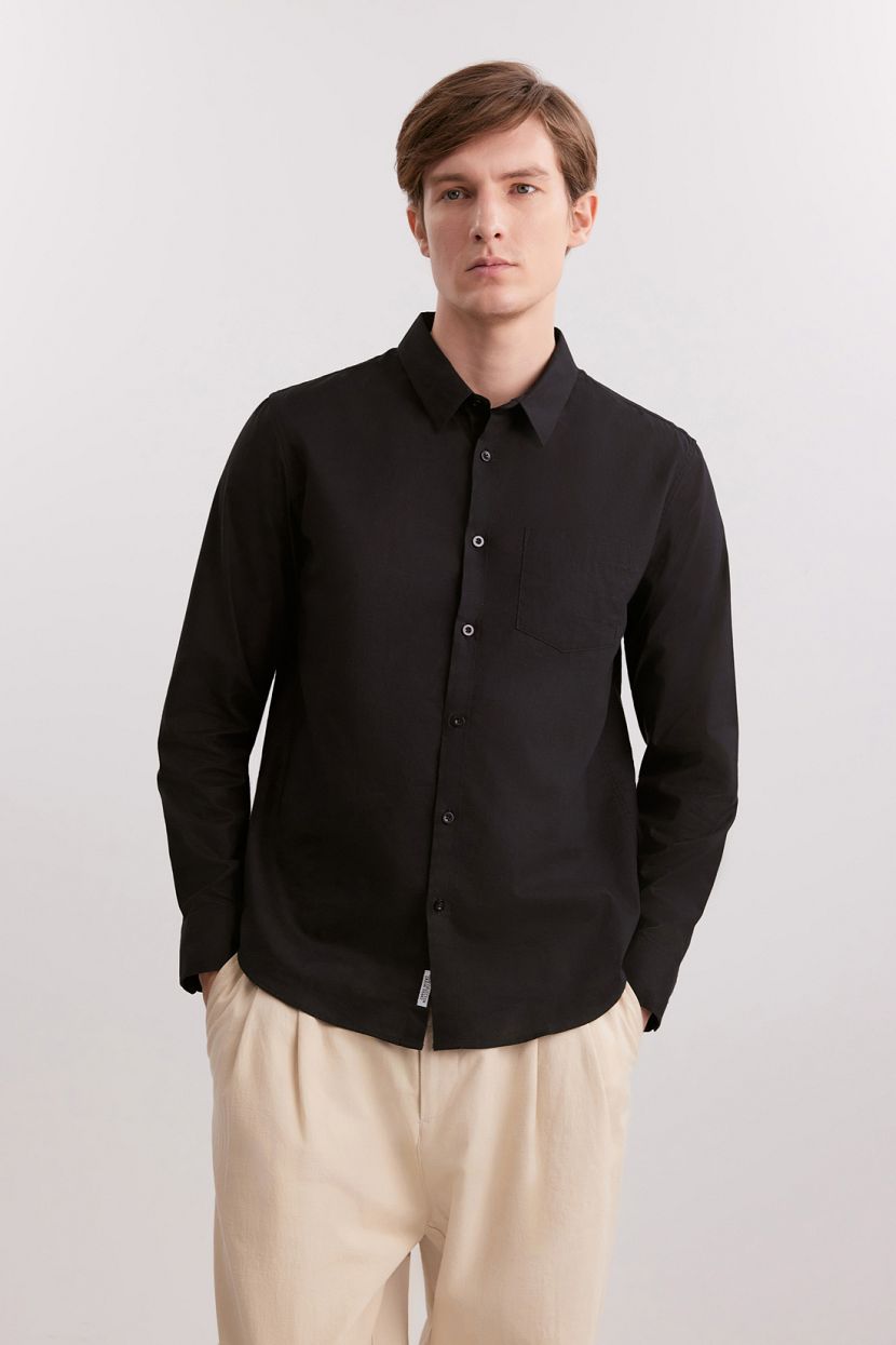 Рубашка из хлопково-льняной ткани