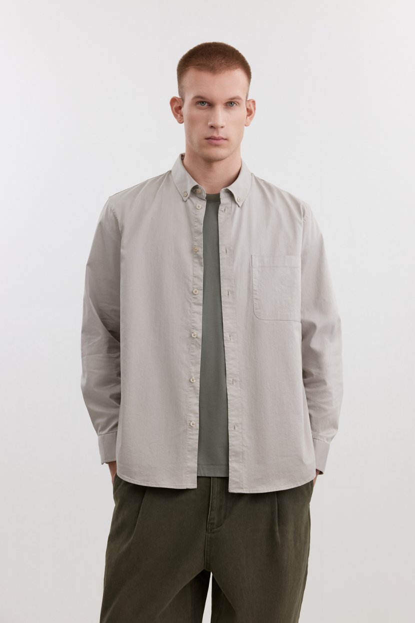 Хлопковая рубашка с воротником на пуговицах 6599₽